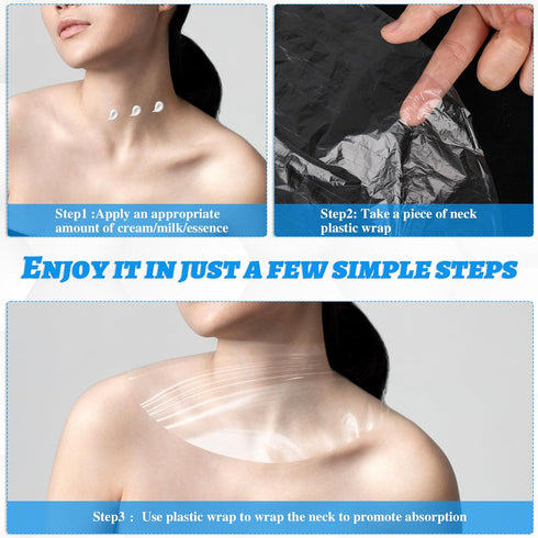 200 Sheet Disposable Neck Wrinkle Mask for Lock in Moisture Plastic Neck Mask Paper Sheets Wrapped Cling Mask Cover Film Patches Neck Tightening M...