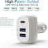 Car Charger, 60W Mini Size with Triple Port USB-C 45W & 2×USB-A12W, Compatible with iPhone 12/XR/Xs/Max/X/8/7/Plus, iPad Pro/Air 2/Mini, Galaxy, A...
