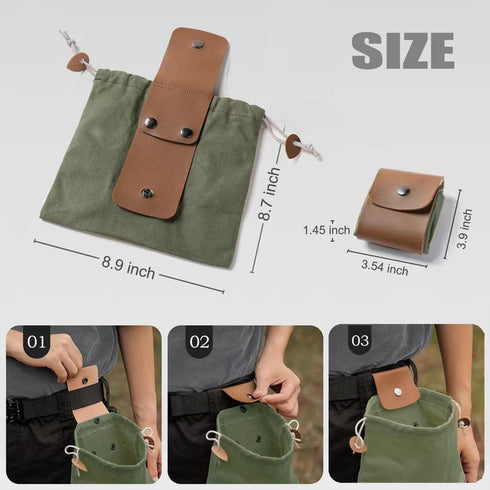 Mushroom Knife with Brush and Foraging Bag Kit, Folding Gardening Knife for Pruning, Foraging Knife with Belt Pouch & Sharpener, Harvest knifes fo...