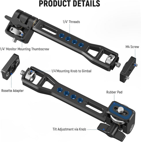 NEEWER Adjustable Field Monitor Mount, 360° Rotating Camera Monitor Mount with 1/4 Inch Thread, Compatible with DJI RS4 Pro RS3 RS2 RSC2 ZHIYUN Cr...