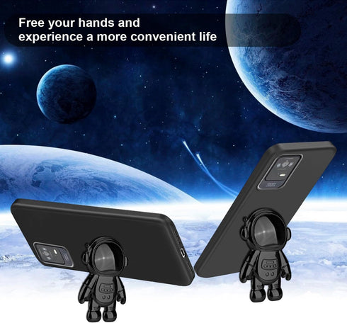 Astronaut Hidden Stand Case Cover for TCL ION X/TCL ION V, 6D Plating Spaceman Cartoon Cute Phone Case Cover Shockproof TPU Protective Case for TC...