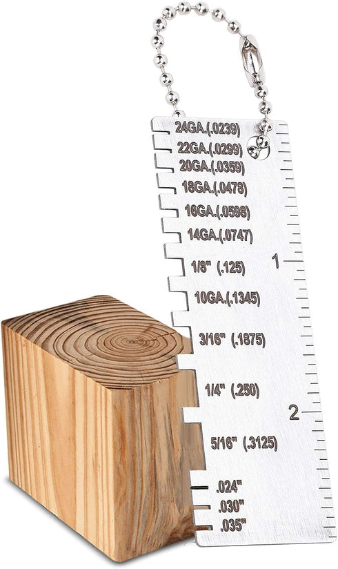 Stainless Steel Welding Gauge, Sheet Metal Thickness Gauge with Scale, Wire Sheet Metal Welding Gauge Size Checking Tool Measuring Instruments...