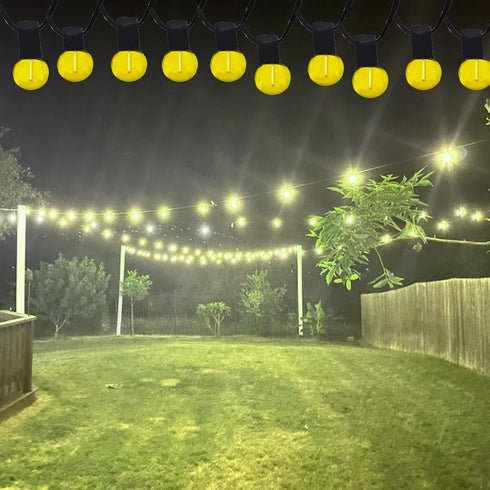 G40 Light Bulbs Replacement Yellow 1W Shatterproof Plastic LED Globe Bulbs G40 LED String Lights Replacement Bulb E12/C7 Candelabra Base for Indoo...