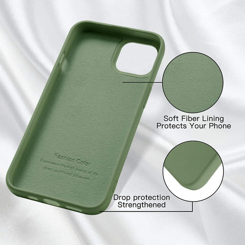 JOYLAND Dinosaur Couple Phone Case for iPhone 13,Green Liquid Silicone Couple Phone Case Cute Girly Case,Funny Soft Gel Rubber Full-Body Protectiv...