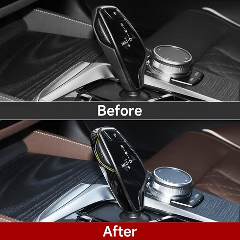 HENGYUESHANG Car Sticker Decals Gear Shift Knob Cover Carbon Color ABS Trim fits for BMW G30 G31 6GT G32 G11 G12 X3 G01 X4 G02 Accessories...