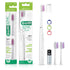 GUM Sonic Powered Toothbrush, Tapered Bristles Clean Below The Gumline, Bundle, White, 1 Handle(1ct) + 2 Refills(2ct. 1pk)...