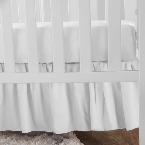 American Baby Company Ultra Soft Microfiber Ruffled Porta/Mini-Crib Skirt, White, for Boys and Girls...