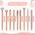 9 Pcs Rose Gold Ballpoint Pens Set with Metal Crystal Diamond Design for Women - Fancy Pens for Journaling, Writing, Gifts...