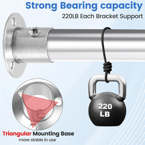 Geesatis 4PCS Total Height 1.57" Fit Diameter 1.0" Pipes High Flange Holder Rod Stainless Steel for Wardrobe Ceiling Mounting Bracket, with Screws...