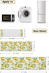 Microwave Oven Dust Cover, Yellow Lemon Watercolor Fruits Anti-Slip Refrigerator Dust Cover Washing Machine Top Cover with Storage Pockets 12" X 3...