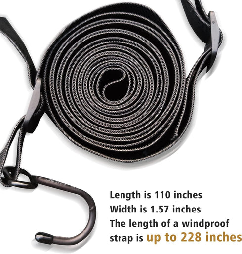 Car Cover Straps Wind Protector, 3Pcs Adjustable Elastic Windproof Ropes Protect Car Cover from High Winds, Universal Fit Most Cars (Black)...
