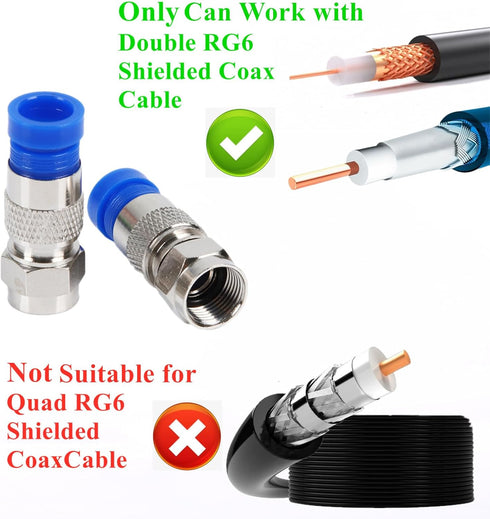 Coax Cable Crimper Tool Kit, rg6 rg59 Coaxial Compression Tool, Wire Stripper, 10pcs RG6 F Connectors...
