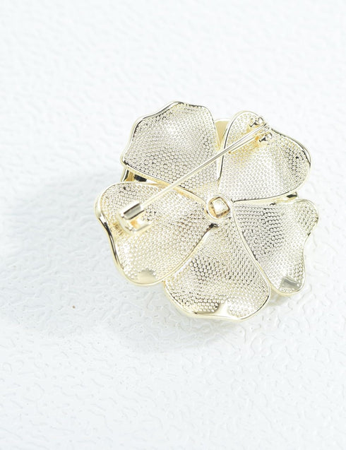 Enamel Camellia Flower Brooch Pin Crystal Blooming Rose Floral Pins Corsage Wedding Party Jewelry for Women...