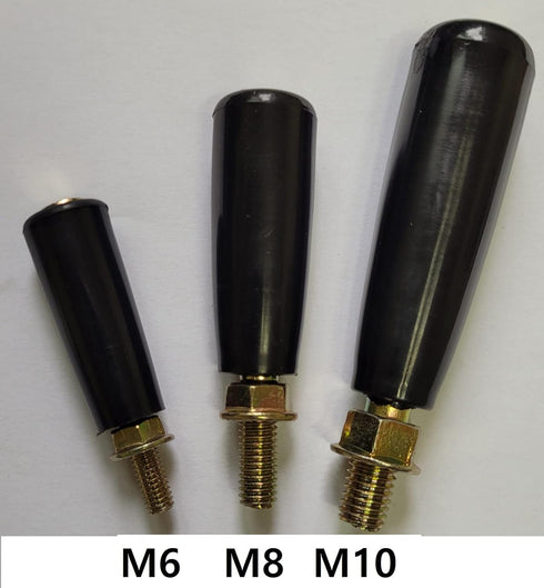 Revolving Hand Knob HandWheel M6 Male Threaded Stem L-2.4" Black for Boat Trailer Jack, Woodworking Machine, Cutting Machine, Tailstock, Table Saw...