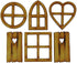 6Pcs Wooden Fairy Garden Door, Blank Door Fairy House Door and Windows Ornaments Tree Statues for Tree Trunk Yard Decoration Garden Sculptures and...