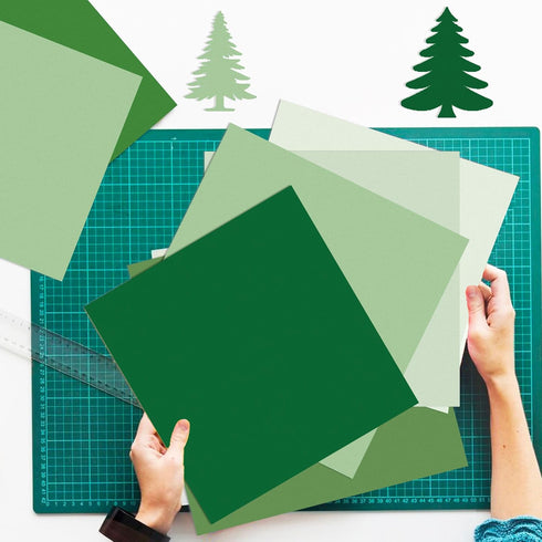 Spring Scrapbook Paper Pad,24 Sheets of Solid Green Double Sided Decorative Paper,Scrapbook DIY Decorative Background Cardstock, aint Park Card Ma...