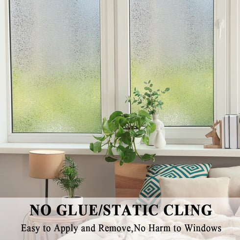 Privacy Window Film,Decorative Glass Door Film,Static Cling Window Tint,No Glue Removable Anti UV for Home and Office Decoration,17.5 inches by 78...