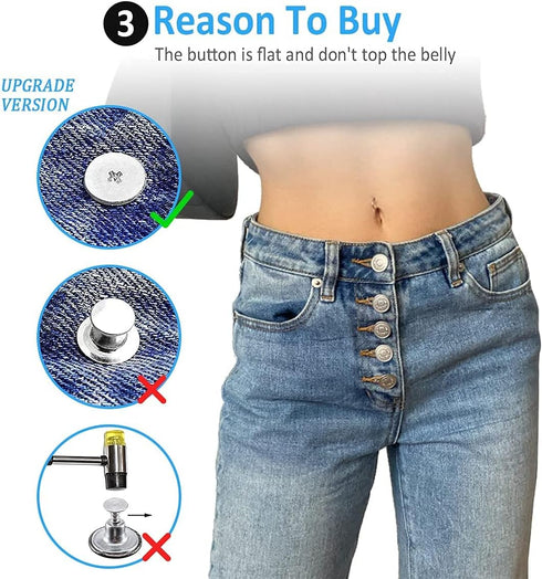 30 Sets Jeans Replacement Buttons 17mm Jean Buttons Replacement Kit with Rivets and Metal Base in Storage Box (Bronze,Silver,Copper)...