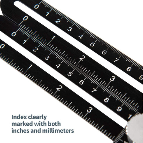 POWERTEC Multi Angle Measuring Ruler for Woodworking, Crafting, Construction, Flooring & Tile Cutting, Aluminum Angle Finder, Template & Layout To...