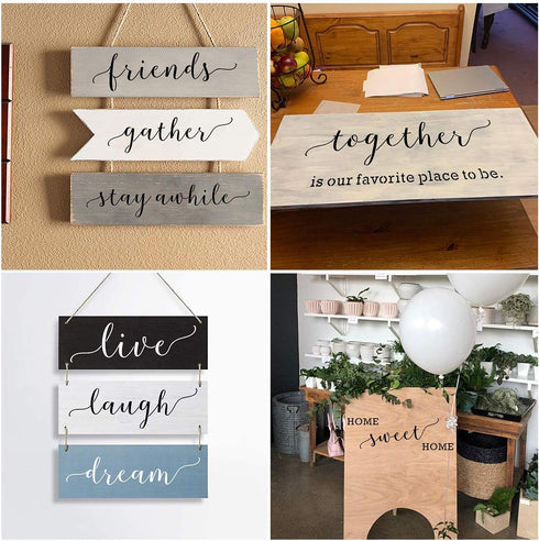 Family Farmhouse Stencils for Painting on Wood - 20 Pack Large Inspirational Words Quotes Saying Sign Stencil Templates, Welcome Believe Blessed T...