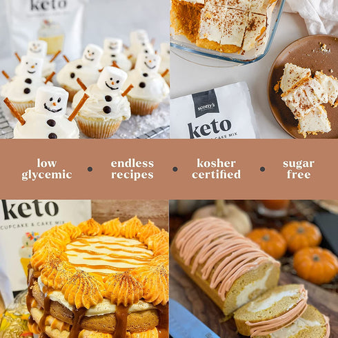 Keto Cupcake & Cake Mix - Gluten Free Keto Baking Mix - 0g Net Carbs - Sweetened with Allulose - No Erythritol - Sugar Free, Kosher - 10.6oz Mix...