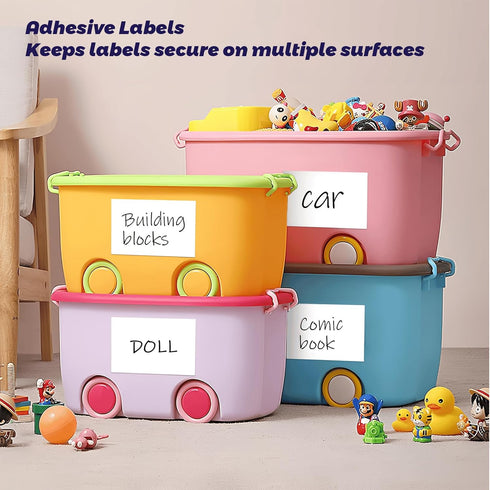 Labels for Storage Bins, Matte Removable Storage Bin Labels, 6 X 4 Inch Tear Resistant Large Labels for Organizing Storage Bin, White Blank Box La...