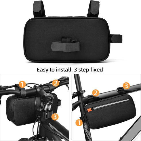 Bike Handlebar Bag Professional Waterproof Bike Crossbar Front Bag Bicycle Basket Frame Bags for Road Mountain Bicycle Outdoor Cycling Travel Hiki...