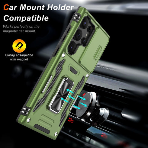FUNMIKO for Samsung Galaxy S22 Ultra Case with Upgraded Sliding Camera Lens Cover and Strong Magnetic Kickstand - Military-Grade Shockproof Protec...