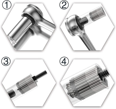 Prowin 3pcs Universal Socket Wrench Ratchet Useful Tool Sets for Men Father's Day Gifts Power Drill Adapter Retract to Form Almost Any Shape ?1/4i...