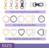 Swpeet 60Pcs Round and Heart Shape 4 Colors Key Rings O Rings with Metal Swivel Lobster Claw Clasp Keychain Assortment Kit, Flat Keychain Rings Me...