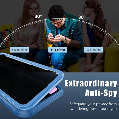 Privacy Case Compatible for iPhone 14 Plus 6.7 Inch, Full-Body Case Clear Anti-Peeping Bumper Case with Built-in 9H Tempered Glass Screen Protecto...