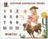 Cowboy Baby Monthly Milestone Blanket with Felt Lariat Frame Western Bull Theme Blankets for Toddler Photography Background Prop Cow Pattern Soft ...