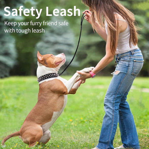 Dog Collars for Medium Dogs with Leash, Epesiri Spiked Dog Collar for Large Dogs, Dog Collar, Studded Rivet Pit Bull Leather Dog Collar Durable Ca...