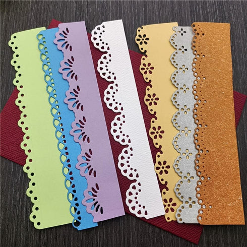 7pcs Flower Lace Cutting Dies, Flower Edge Border Die Cuts Metal Embossing Stencils Template Mould for Card Scrapbooking and DIY Craft Album Paper...