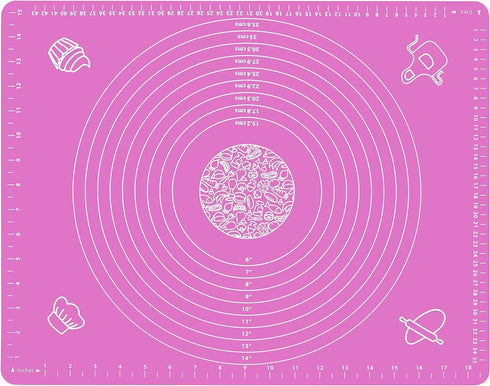 Silicone Baking Mat for Rolling Out Pastry Dough, 20 x 16 Inches, Pink...