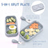 5PCS Travel Suction Plate for Baby, Portable Silicone Suction Plate to Go,Baby Divided Plate Feeding Set with Travel Bag for Toddler Baby Plate Di...