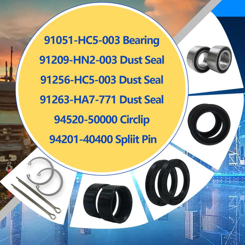 Front Wheel Bearing Seals for Honda FourTrax 300 TRX300FW Rancher 350 400 420 TRX 350 400 420 Only for 4x4 OEM# 91051-HC5-003 91209-HN2-003 91256-...
