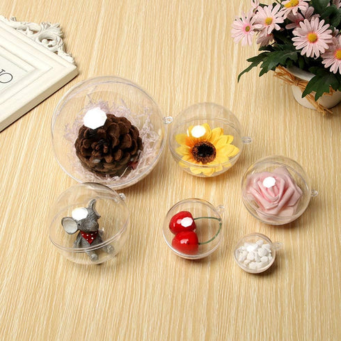 Clear Plastic Fillable Ornaments Ball, DIY Ornaments for Christmas, Wedding, Party, Home Decor (120mm/5pcs)...
