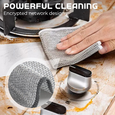Multipurpose Wire Dishwashing Rags for Wet and Dry Non-Scratch Metal Wire Dishcloth Reusable Wire Dishwashing Cloth Scrubs Cleans for Kitchen Hous...