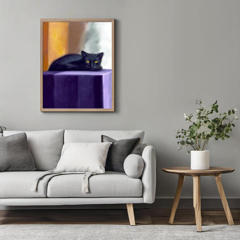 Posterizer 1 pcs-beautiful cat-kitty in the house art 1-Art for Animal Lovers Gift for Men Women Entrepreneur Teens Decor for Home & Office- unf...