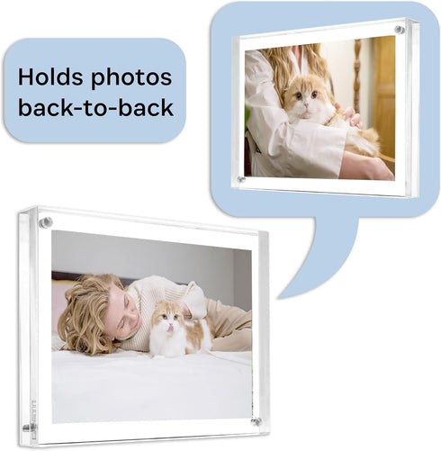 Canetti Original Magnet Picture Frame - Crystal Clear Acrylic Glass Table Top Photo Frame...
