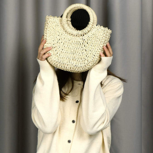 Women Straw Crossbody Bag Summer Beach Weave Shoulder Bag Rattan...