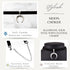 Black Suede Leather Choker Necklace with Silver Crescent Moon Pendant for Women Men...