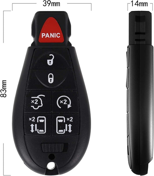 Keyless Remote Key Fob Replacement for 2008-2015 Chrysler Town and Country,2008-2014 Dodge Grand Caravan, M3N5WY783X 433MHZ,Pack of 2...