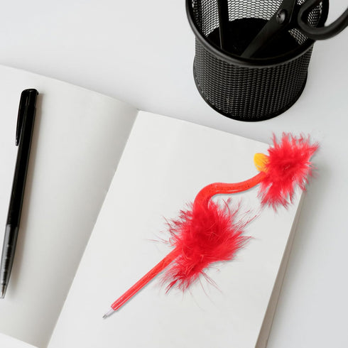 12pcs Plastic Ballpoint Pens Furry Ballpoint Pens Cartoon Ostrich Shape Ballpoint Pens for Office Supplies Students (Random Color)...
