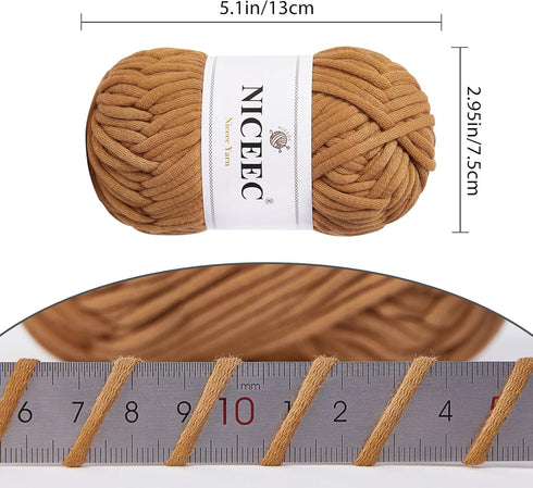 NICEEC 4 Skeins Crochet Yarn Soft Knitting Yarn for Beginners Cotton-Nylon Blend Yarn Easy-Use Yarn for Starters Crochet Kit Making Yarn for DIY C...