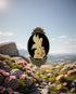 Cameo Style Brooch Pin Rose Decor Antique Brass Fashion Jewelry Pouch for Gift...