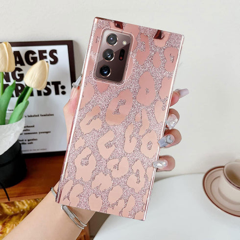 J.west Samsung Galaxy Note 20 Ultra Case 5g,Luxury Glitter Metallic Leopard Print Design Soft Slim Protective Phone Cases for Women Girls Clear TP...