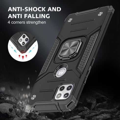 for Moto One 5G Ace Case Military Grade Built-in Kickstand Case with Stand Holster Armor Heavy Duty Shockproof Cover Protective Case for Motorola ...