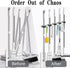 AceMining 5 Racks and 4 Hooks Mop and Broom Holder Wall Mount, Broom Organizer Storage Tool Racks Stainless Steel Heavy Duty Hooks Self Adhesive S...